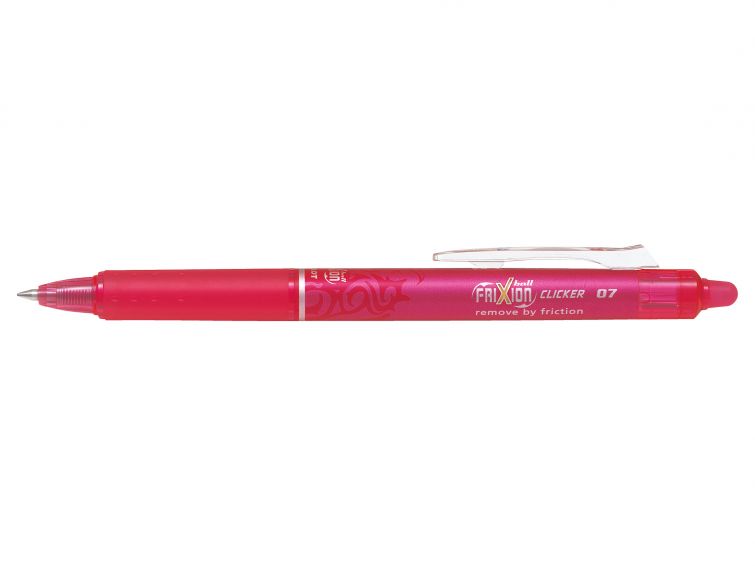 Pilot Boligrafo de gel borrable retractil Frixion Clicker - Punta de bola redonda 0.7mm - Trazo 0.4mm - Grip ergonomico - Color Rosa