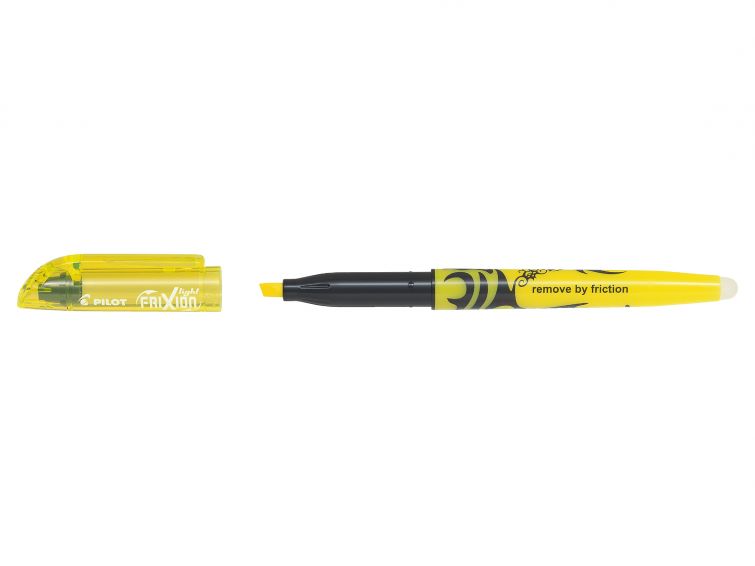 Pilot Rotulador fluorescente borrable Frixion Light - Punta de fibra biselada - Trazo de 1mm / 3.5mm - Color Amarillo