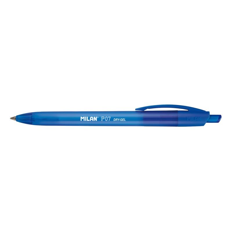Milan P07 Dry-Gel Boligrafo de Gel Retractil - Punta 0.7mm - Secado Rapido - Color Azul
