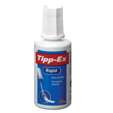 Tipp-Ex Rapid Liquido Corrector 20ml - Formula de Secado Rapido - Aplicador de Espuma