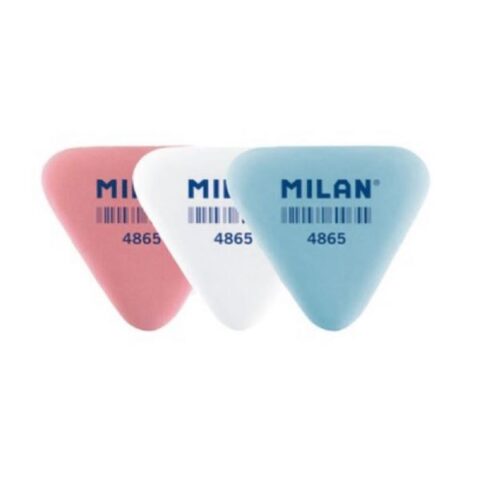 Milan 4865 Goma de Borrar Triangular Flexible - Miga de Pan - Caucho Sintetico - Colores Surtidos