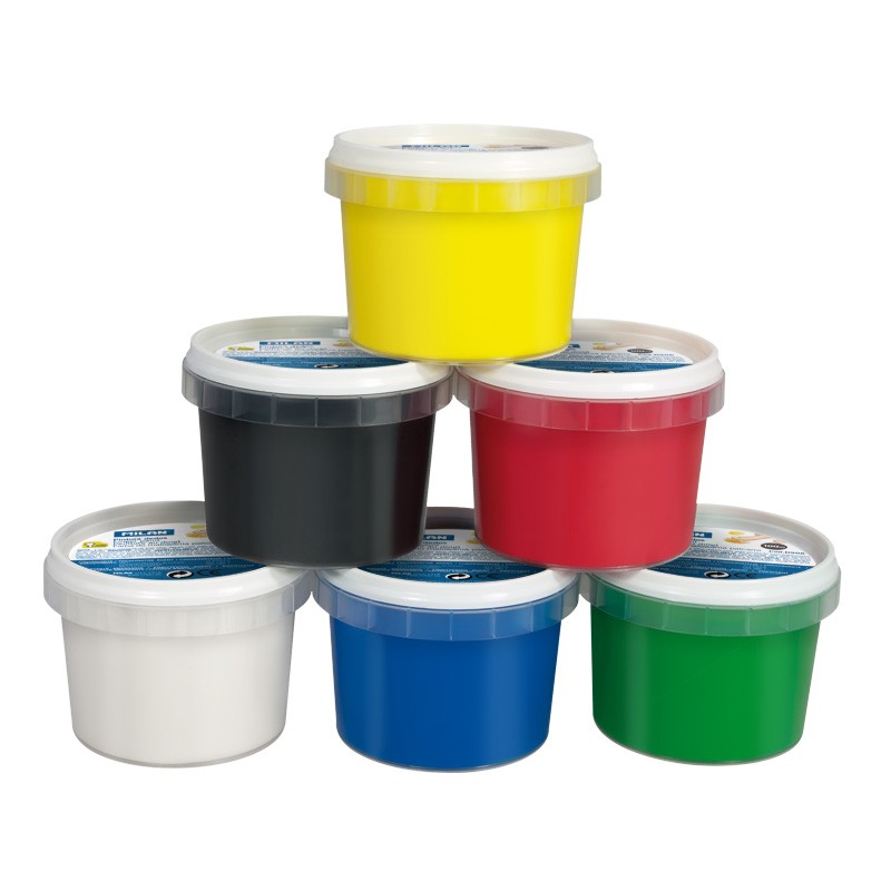 Milan Pack de 6 Botes de Pintura para Dedos - 100ml - Facil Aplicacion - Mezclable - Colores Surtidos