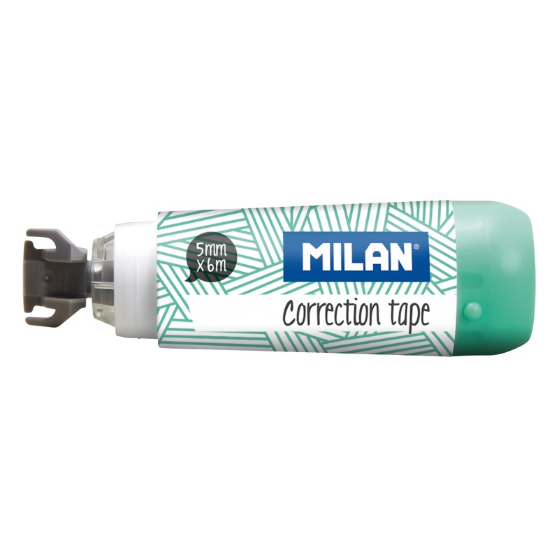 Milan Cintas Correctoras Cilindricas - Medidas 5mm x 6m - Correctora en Seco - Para todo Tipo de Papel - Colores Surtidos
