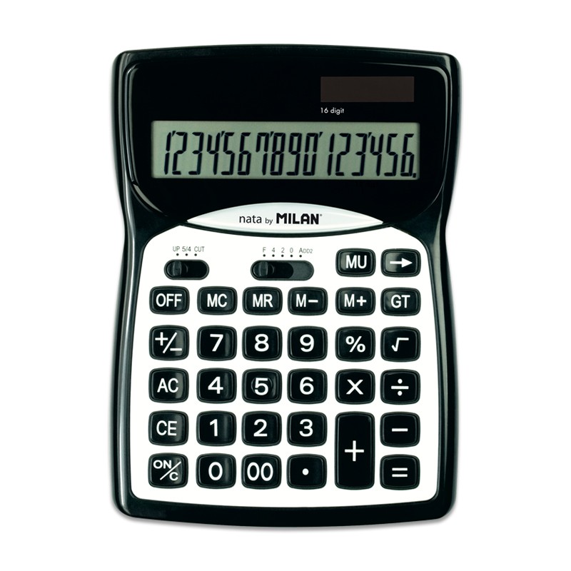 Milan Calculadoras 16 Digitos - 3 Teclas de Memoria - Funcion Impuestos - Raiz Cuadrada - Calculo de Margenes