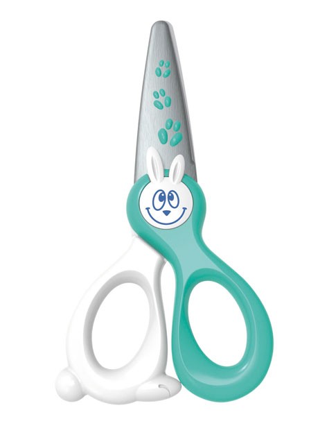 Maped Kidikut Tijera Escolar Punta Redonda - Cuchillas en Fibra de Vidrio - Mango de Plastico Simetrico - 12 cm. - Colores Surtidos - Caja Expositora de 20 ud.