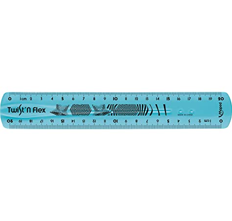 Maped Twist´n Flex Regla de 20 cm. Flexible - Irrompible - Doble Graduacion - Blister de 1 uds. - Colores Surtidos: Azul, Rosa y Verde