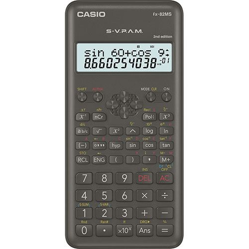 Casio Calculadora Cientifica FX-82MS - Pantalla de 2 Lineas - 240 Funciones - Alimentacion: 2 Pilas AA