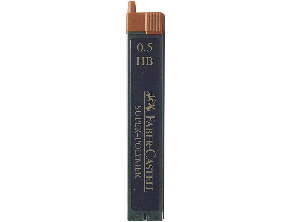 Faber-Castell Minas Super-Polymer para Portaminas 0.5 mm HB - Resistentes y Suaves - Estuche de 12 Minas