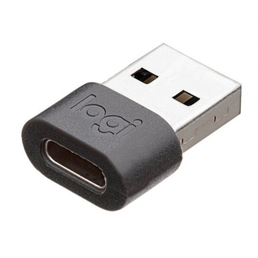 Logitech Zone Wired Adaptador de USB-A a USB-C - Compatible con Logitech Zone Wired - Color Negro