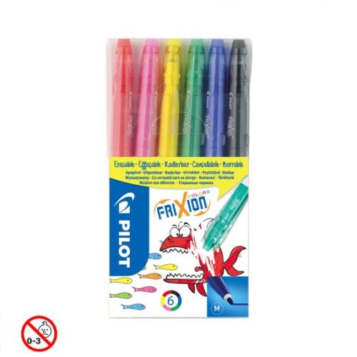 Pilot Pack de 6 Rotuladores Frixion Colors - Borrable - Punta Media 2.5mm - Trazo 0.63mm - Colores Surtidos