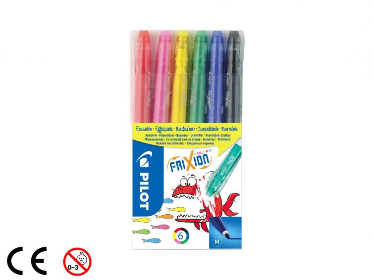Pilot Pack de 6 Rotuladores Frixion Colors - Borrable - Punta Media 2.5mm - Trazo 0.63mm - Colores Surtidos