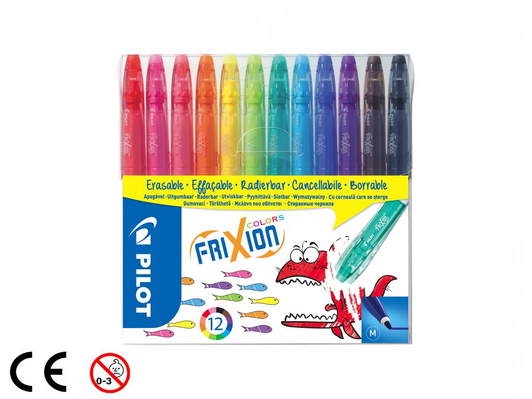 Pilot Pack de 12 Rotuladores Frixion Colors - Borrable - Punta Media 2.5mm - Trazo 0.63mm - Colores Surtidos