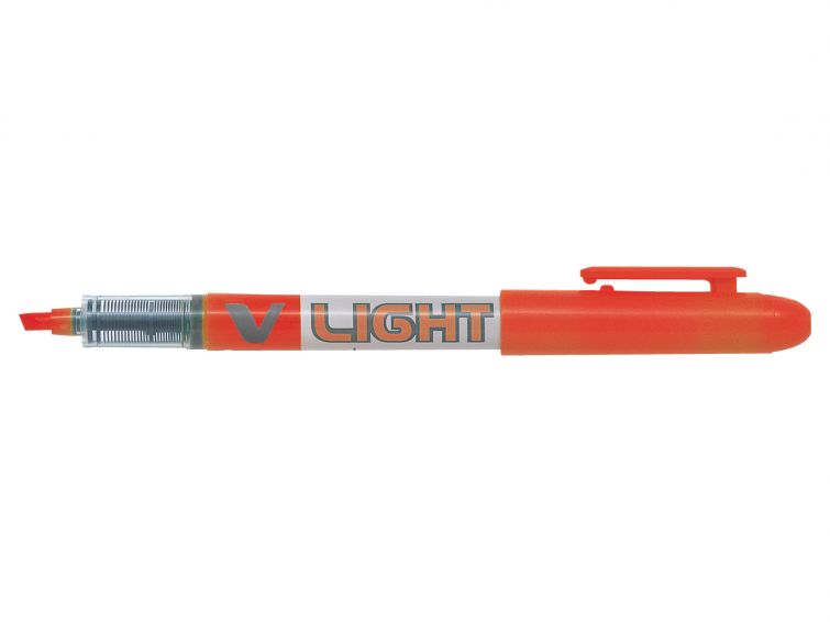 Pilot Rotulador Marcador V-Light - Punta Biselada 3.60mm - Trazo de 3.30mm - Color Naranja