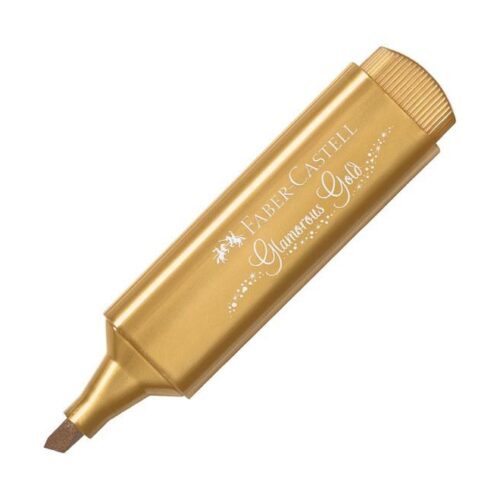 Faber-Castell Rotulador Marcador Fluorescente Textliner 46 - Punta Biselada - Trazo entre 1.2mm y 5mm - Tinta con Base de Agua - Color Oro