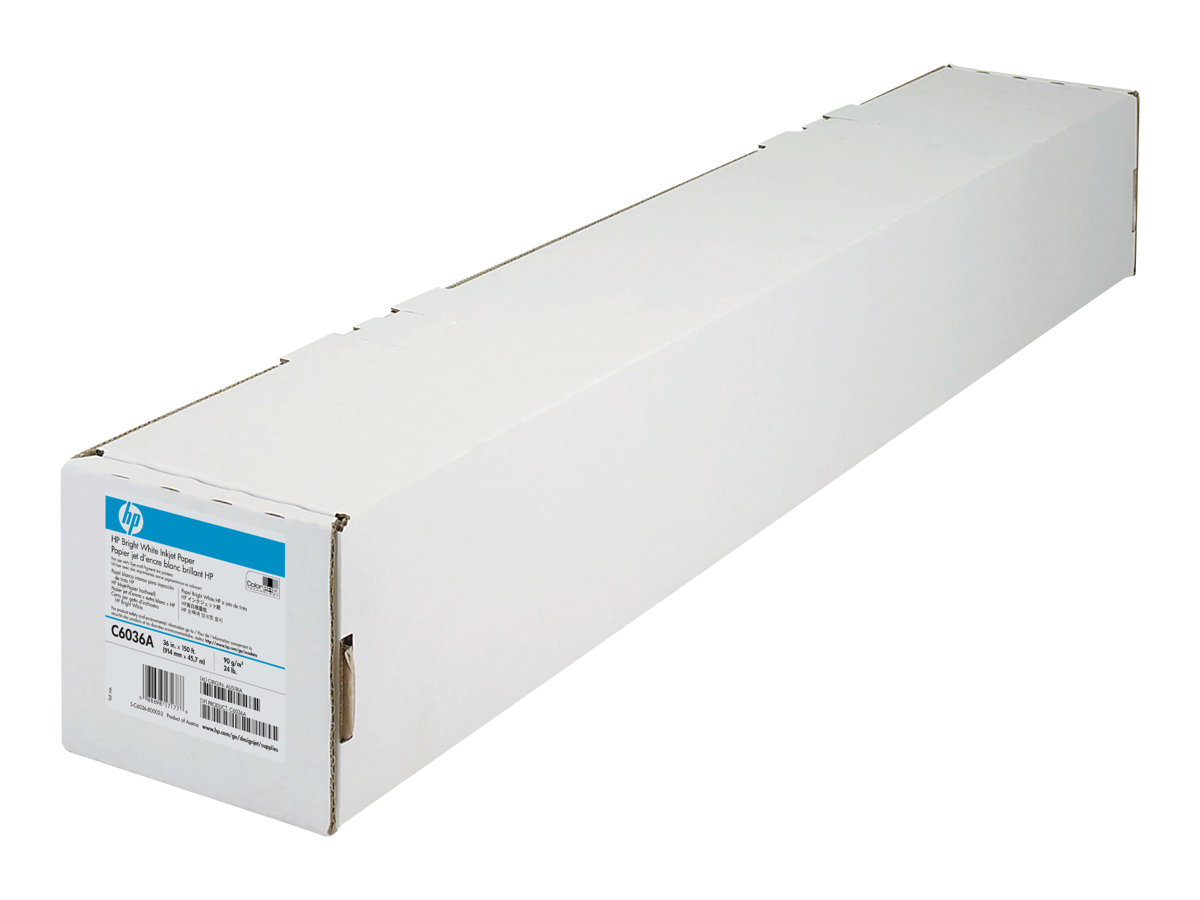HP Bobina de Papel para Plotter - Blanco Brillante para Inyeccion de Tinta - 914mm x 45.7m - 90gr