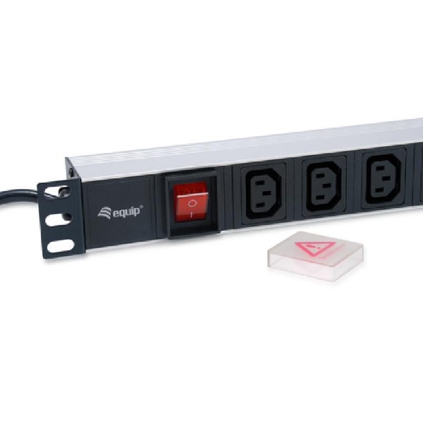 Equip Regleta de Aluminio con 8 Tomas C13 para Montaje en Rack 19" - Interruptor On/Off - Cable de 1.80m