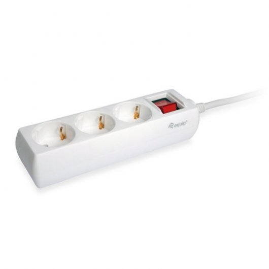 Equip Regleta Alimentacion - 3 Tomas Schuko - Interruptor On/Off - Cable de 1.50m