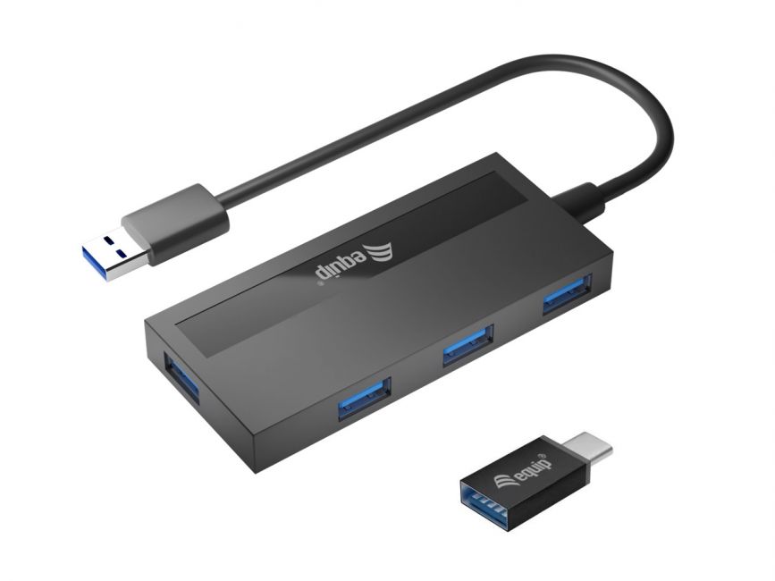 Equip Hub USB 4 Puertos USB 3.0 - Adaptador USB-C - Velocidad 5Gbps