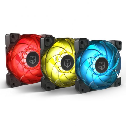 Nox Hummer H-SYNC Pack 3 Ventiladores 120mm PWM - Iluminacion LED RGB - Velocidad 900/2000rpm - Silenciosos - Mando a Distancia