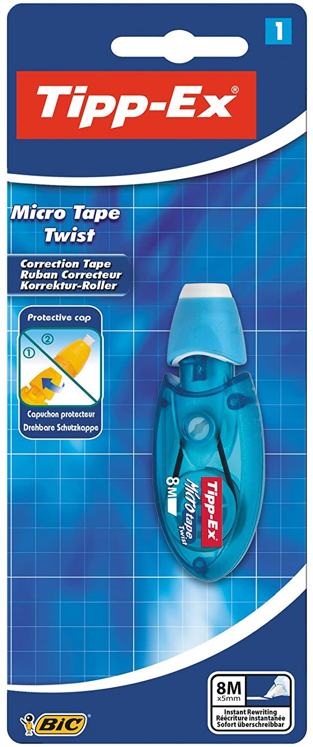 Tipp-Ex Micro Tape Twist Cinta Correctora 5mm x 8m - Cabezal Rotativo - Escritura Instantanea