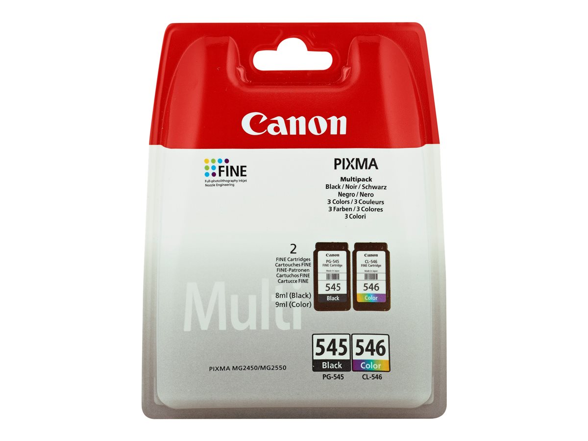 Canon PG545 Negro + CL546 Color Pack de Cartuchos de Tinta Originales - 8287B006 (Blister con alarma)