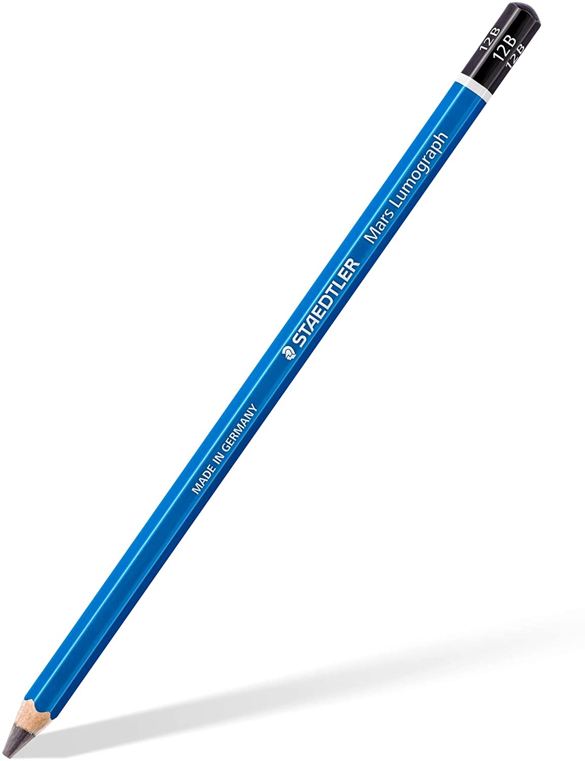 Staedtler Mars Lumograph 100 Lapiz de Grafito Hexagonal - Mina 12B - Resistencia a la Rotura - Madera de Bosques Sostenibles