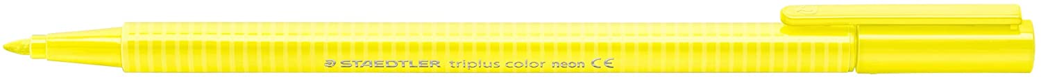 Staedtler Triplus Color 323 Rotulador de Punta Fina - Trazo 1mm Aprox - Tinta Base de Agua - Color Amarillo Neon