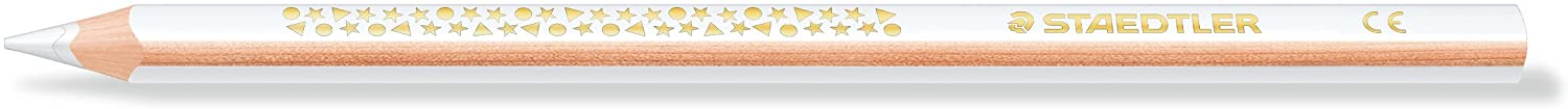 Staedtler Jumbo Noris 128 Lapiz Triangular de Color - Mina de 4mm - Resistencia a la Rotura - Diseo Ergonomico - Color Blanco