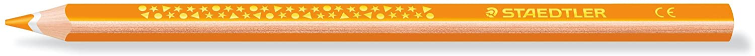 Staedtler Jumbo Noris 128 Lapiz Triangular de Color - Mina de 4mm - Resistencia a la Rotura - Diseo Ergonomico - Color Naranja