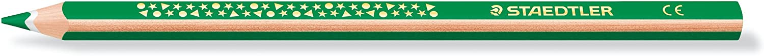 Staedtler Jumbo Noris 128 Lapiz Triangular de Color - Mina de 4mm - Resistencia a la Rotura - Diseo Ergonomico - Color Verde