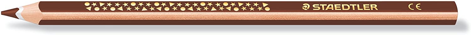 Staedtler Jumbo Noris 128 Lapiz Triangular de Color - Mina de 4mm - Resistencia a la Rotura - Diseo Ergonomico - Color Marrn