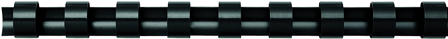 Fellowes Pack de 100 Canutillos de Plastico 16mm - Hasta 120 Hojas - Facil de Utilizar y Flexible - Alta Calidad - Color Negro