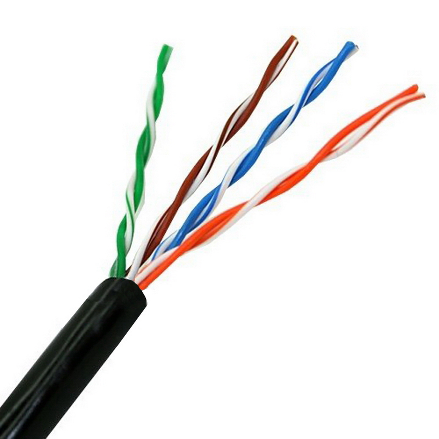 Aisens Cable de Red Exterior Impermeable RJ45 Cat.5e UTP Rigido AWG24 - Bobina de 100m - Resistente a Rayos Ultravioleta para la Instalacion - Color Negro