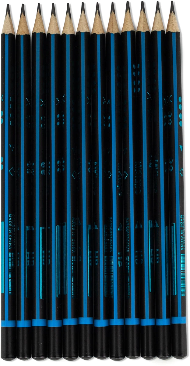 MKtape Pack de 12 Lapices de Grafito Triangulares - Mina 2.00mm HB - Resistencia a la Rotura