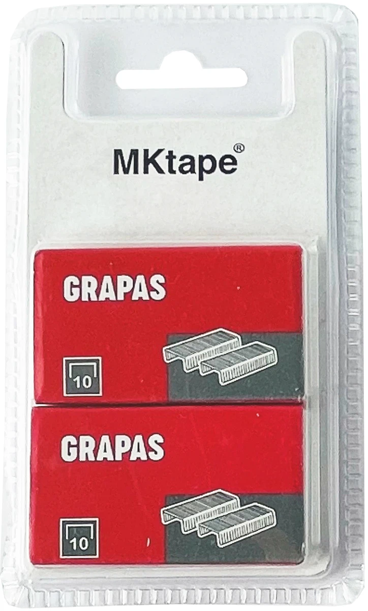 MKtape Pack de 2 Cajas de 1000 Grapas Nº 10 Galvanizadas
