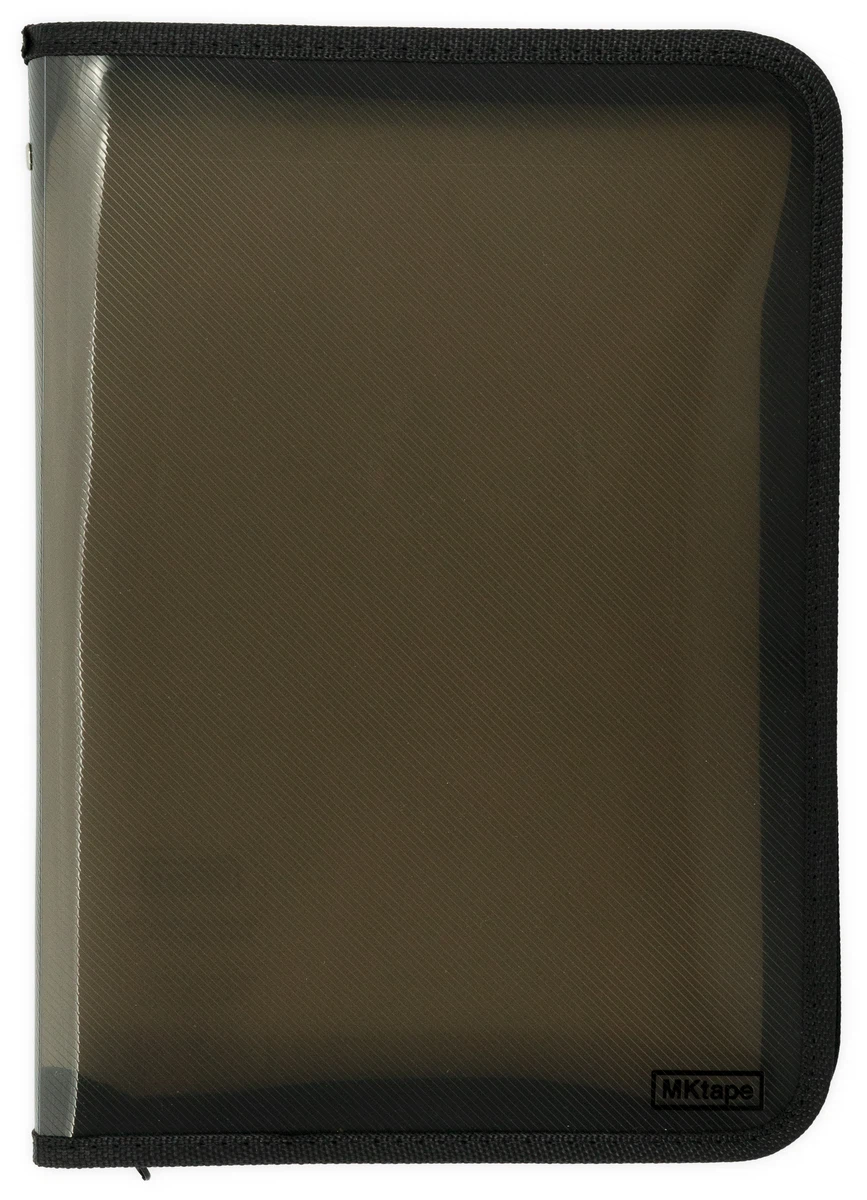 MKtape Carpeta de Plastico con Cremallera - Tamao Folio - Color Negro