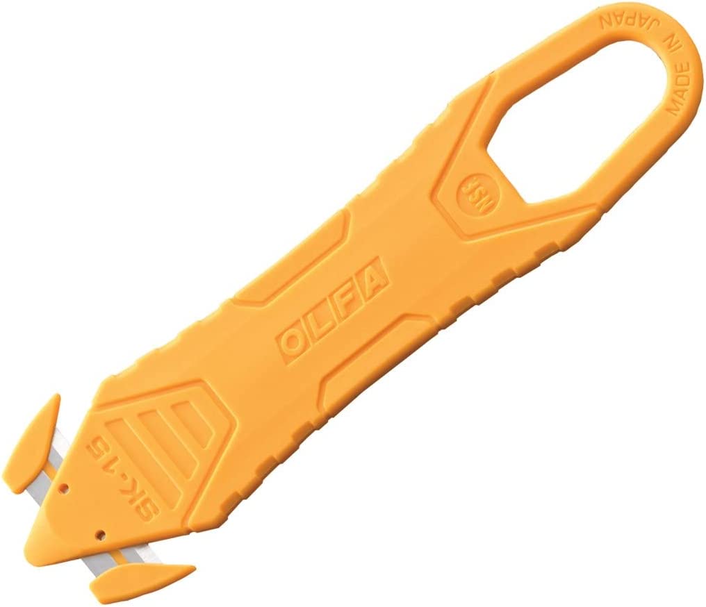 Olfa Pack de 10 Cutters Pequeos Desechables con Hojas Ocultas - Acero Inoxidable - Certificacion NSF - Maxima Seguridad - Uso Ambidiestro