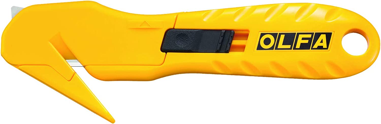 Olfa SK-10 Cuchilla de Seguridad con Hoja Oculta - Acero Inoxidable - Maxima Seguridad - Uso Ambidiestro