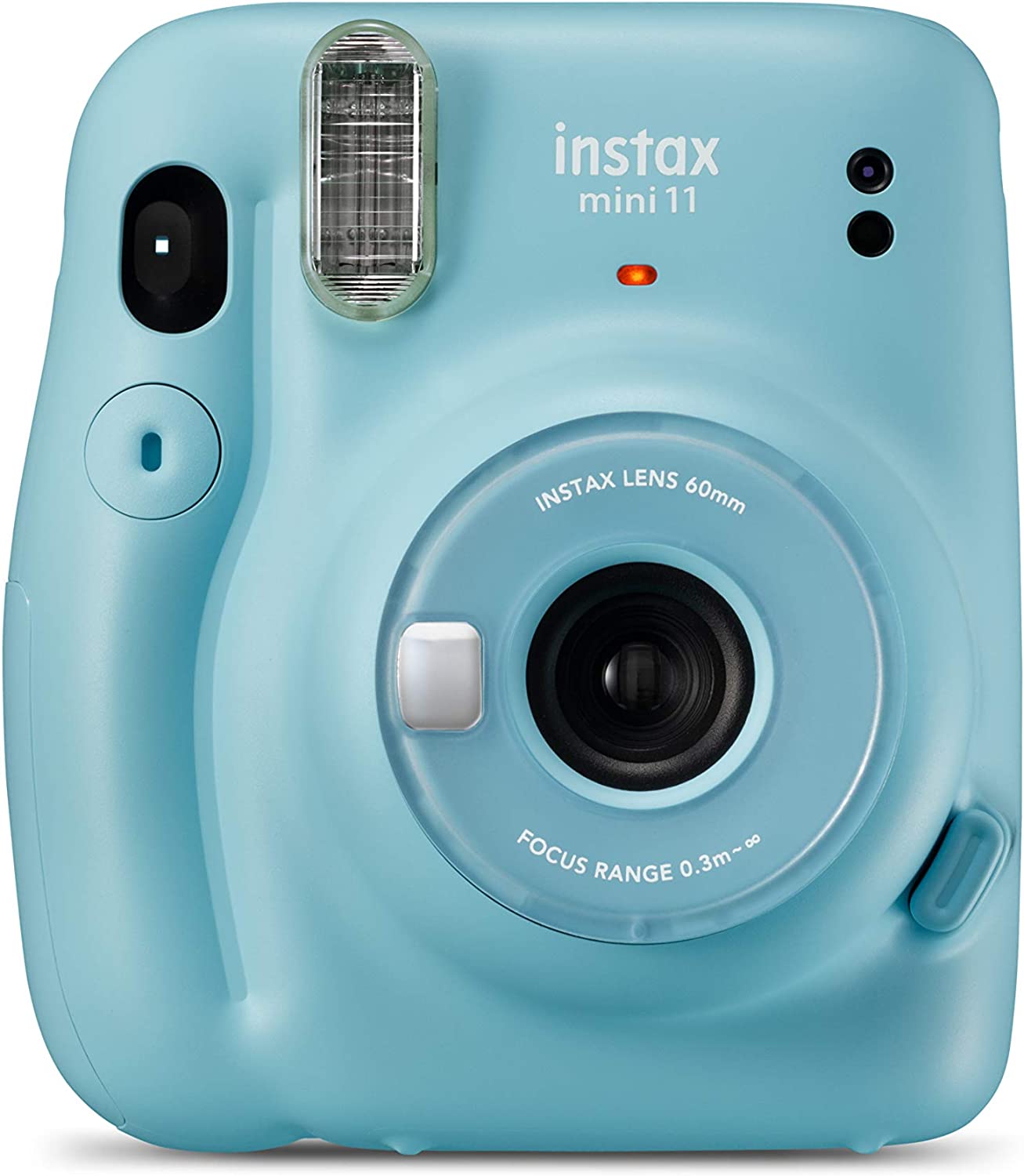 Fujifilm Instax Mini 11 Sky Blue Camara Instantanea - Tamao de Imagen 62x46mm - Flash Auto - Mini Espejo para Selfies - Correa de Mano y 2 Botones de Obturador Diferentes