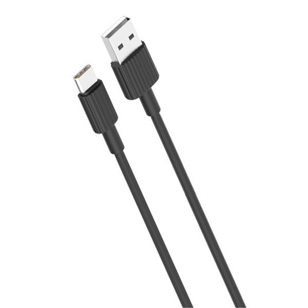 XO Cable USB-A Macho a Tipo C - 2.4A - Carga + Transmision de Datos Alta Velocidad - 1m - Color Negro