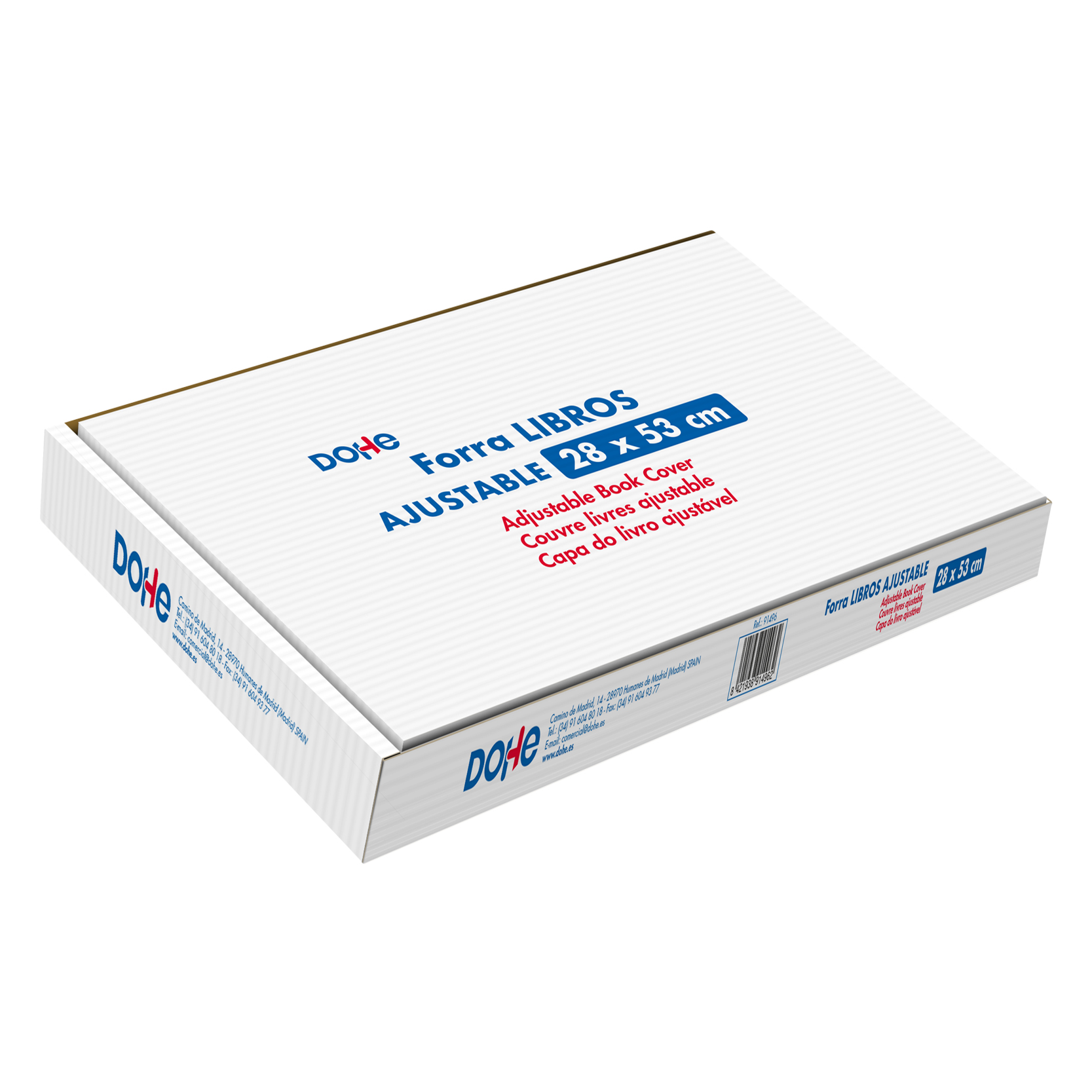 Dohe Caja de 100 Cubiertas Protectoras de Libros - Solapa Adhesiva Reposicionable - Tamao 28x53cm - Material PVC 120 micras