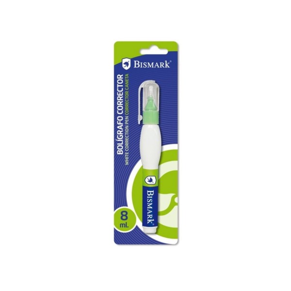 Bismark Boligrafo Corrector 8ml - Punta Metalica Fina - Alta Precision - Diseo Ergonomico
