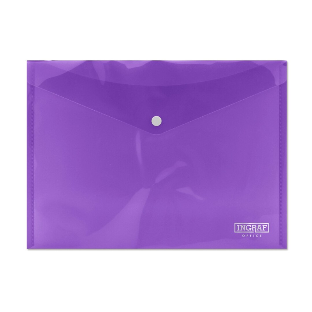 Ingraf Sobre con Cierre de Broche - Polipropileno - Tamao A4 - Color Lila