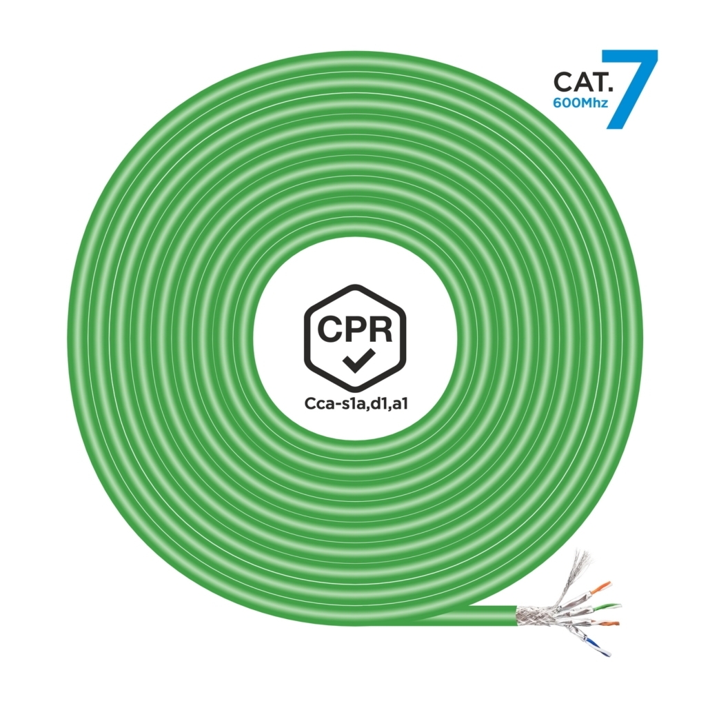 Aisens Cable de Red RJ45 LSZH CPR Cca CAT.7 600 MHZ S/FTP AWG23 - 305M - Color Verde