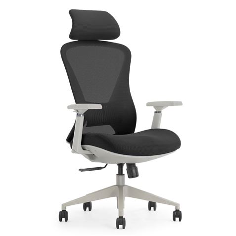 Cromad Gama Senior SE4000 Silla de Oficina - Piston de Gas de Grado 4 - Soportes Lumbar y Cervical Ajustables - Respaldo de Malla - Reposabrazos Ajustables 3D y Acolchados