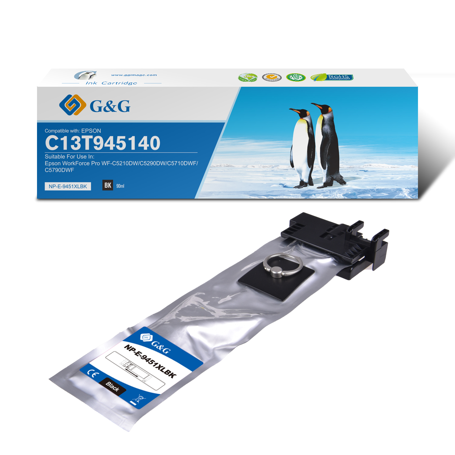 G&G Epson T9451 Negro Cartucho de Tinta Pigmentada Generico - Reemplaza C13T945140
