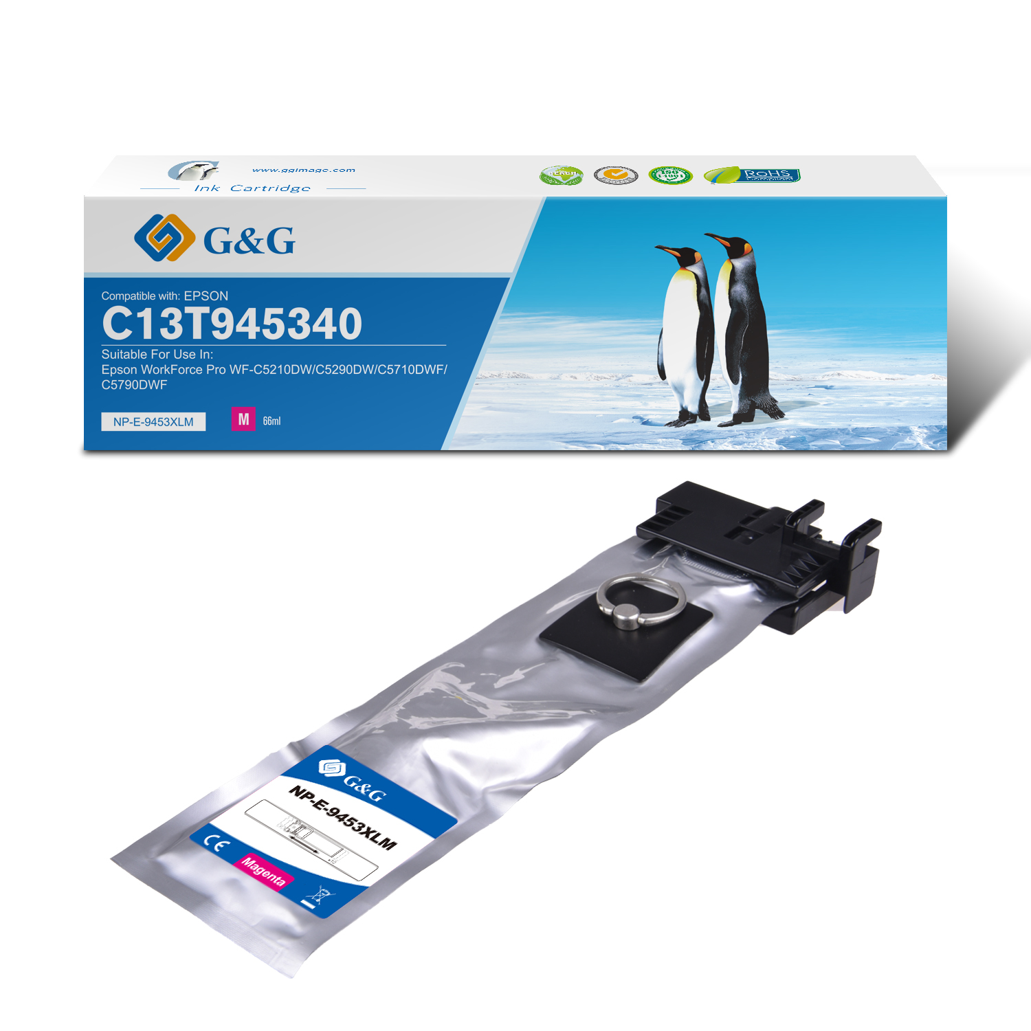 G&G Epson T9453 Magenta Cartucho de Tinta Pigmentada Generico - Reemplaza C13T945340