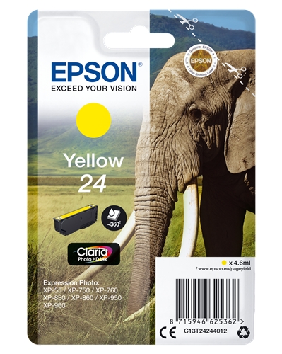 Epson T2424 (24) Amarillo Cartucho de Tinta Original - C13T24244012