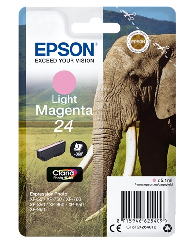 Epson T2426 (24) Magenta Light Cartucho de Tinta Original - C13T24264012