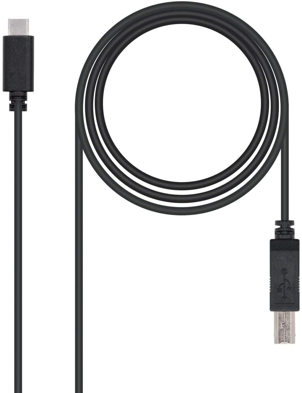 Nanocable Cable de Impresora USB-B 2.0 Macho a USB-C Macho 1m